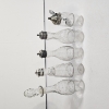 Image 3 : Antique Silver Plate 5 Bottle Condiment Caster Set With Etched Glass Bottles, 16.5"