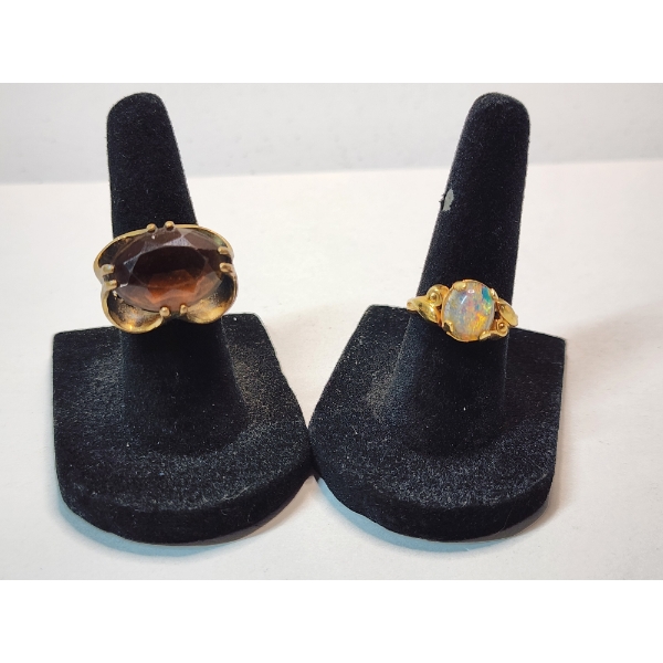 Two Gorgeous Gold-Filled Rings Size 5 & 6.5 - TW: 9.5g