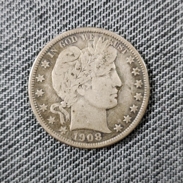 1908-O United States Barber 90% Silver Quarter ~ VERY NICE OLDER SILVER COIN!