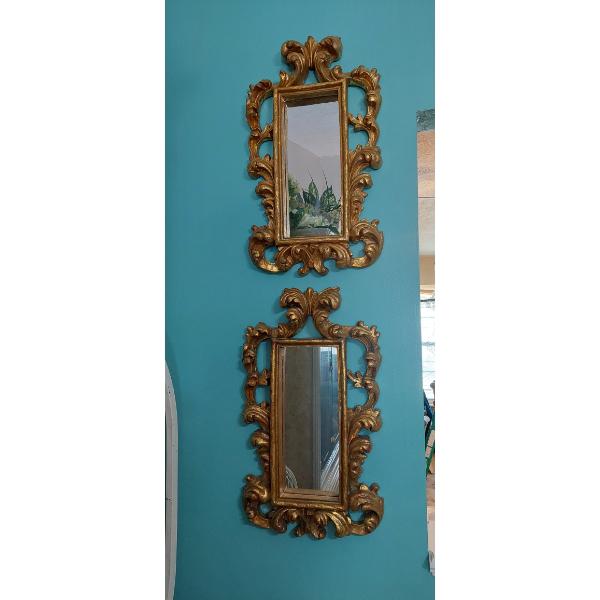 2 Pc Ornate Gilted Wall Mirrors - 20" x 12" As Shown - Excellent