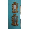 Image 1 : 2 Pc Ornate Gilted Wall Mirrors - 20" x 12" As Shown - Excellent