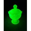 Image 11 : Uranium Glass Candy Dish Standing About 6 Inches Tall - Incredible Condition & Magnificent Glow!