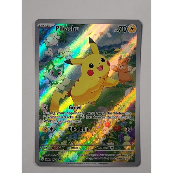 Pikachu (SVP 088) Full Art Black Star Promo Holo Pokemon Card From The Paldea Adventure Chest Set