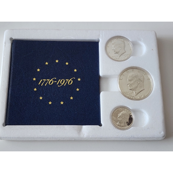 1976-S United States Mint Bicentennial Silver 3-Coin Proof Set
