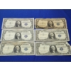 Image 1 : x6 United States $1 Blue Seal Silver Certificates FV: $6.00