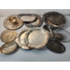 Image 1 : Nice Assortment of Silverplated Serving Trays and Baskets TW: 11.8lbs