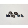 Image 1 : Four Pairs of Sterling Silver Stud Earrings with Various Gemstones - TW: 8.9g