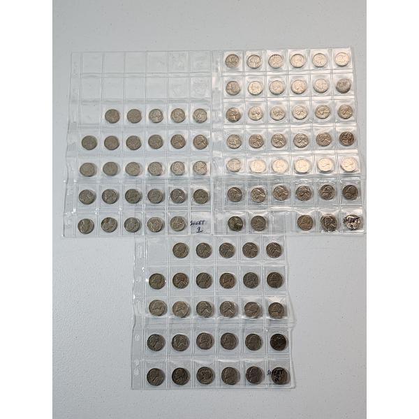 Assorted U.S. Nickels in Binder Sheets - Face Value: $4.95