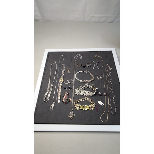 Assorted Costume Jewelry Including Bracelets, Earrings, Watch & More 