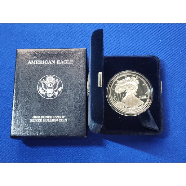 2000 American Silver Eagle Proof Coin - 1 oz .999 Fine Silver With Display Box 