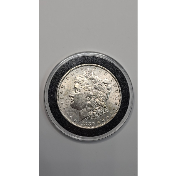 1880-O 90% Silver Morgan Dollar In Coin Capsule - Excellent Condition 