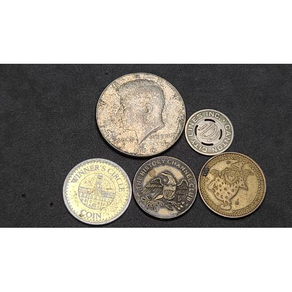 1966 40% Silver Kennedy Half Dollar & Assorted Tokens - Face Value: $0.50