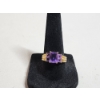Image 1 : 14K Gold Ring with Amethyst-Color Stones - Size 8.5 - Total Weight 3.2g
