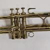 Image 9 : Vintage Raw Brass B-Flat Piston-Valve Trumpet with Silver-Rimmed Bell with Storage Case