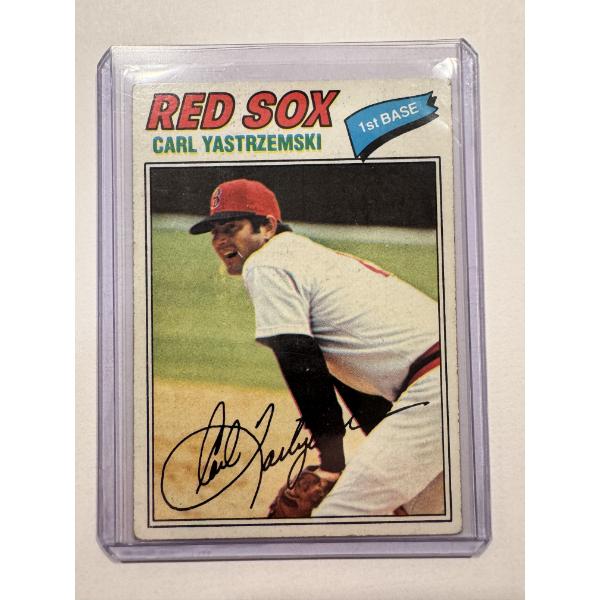 1977 Topps Carl Yastrzemski Baseball Card In Protective Holder - Mint Condition
