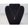 Image 1 : Beautiful 10K Gold Heart Necklace with Blue and Clear Stones - 18in - 1.7g