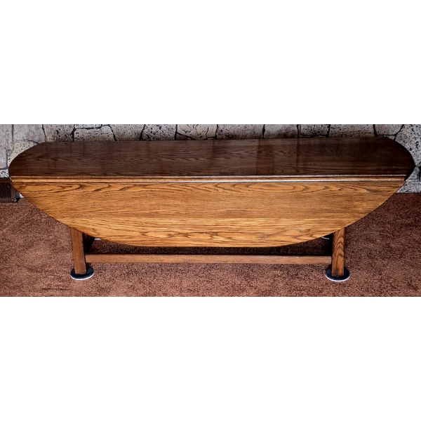 Wood Coffee Table with Extendable Sides - 5' Long - 17.5" Tall - Width: 18" Down and 37" Up