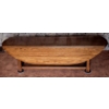 Image 1 : Wood Coffee Table with Extendable Sides - 5' Long - 17.5" Tall - Width: 18" Down and 37" Up