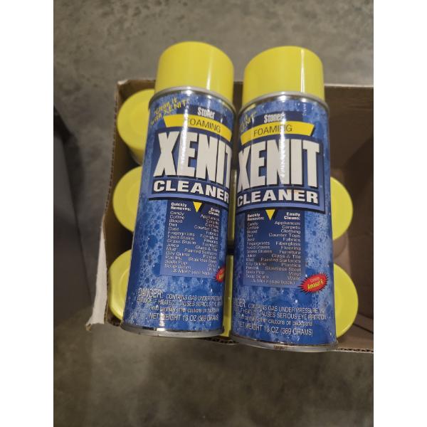 Nine 13oz Cans Of Stoner Foaming Xenit Cleaner For Appliances, Clothes, Carpet, Flooring, Fabric, Et