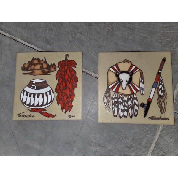 Hand Painted Tiles & Native Collectables In Fantastic Condition!