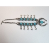 Image 2 : Silver-Tone Squash Blossom Statement Necklace with Turquoise Stones