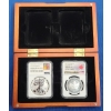Image 1 : NGC 2019 "Pride of Two Nations" 2-Coin Set Featuring US Silver Eagle & Canadian Silver Maple Leaf