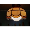 Image 2 : 16 Inch Stained & Leaded Glass Hanging Lamp 