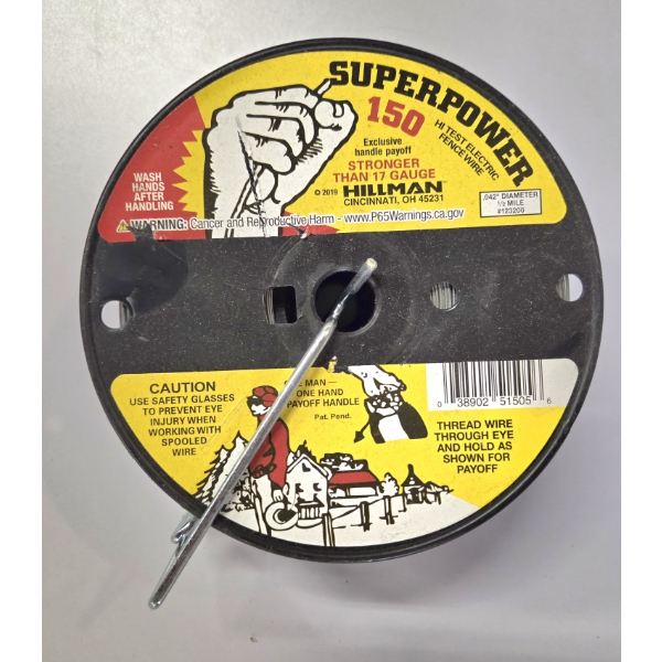 Brand New! Hillman 150 Hi Test 1/2 Mile Electric Fence Wire