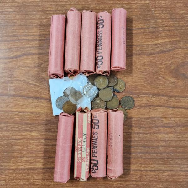 $4.76 Face Value in Assorted Wheat & Steel Pennies ~ Mostly In Rolls!