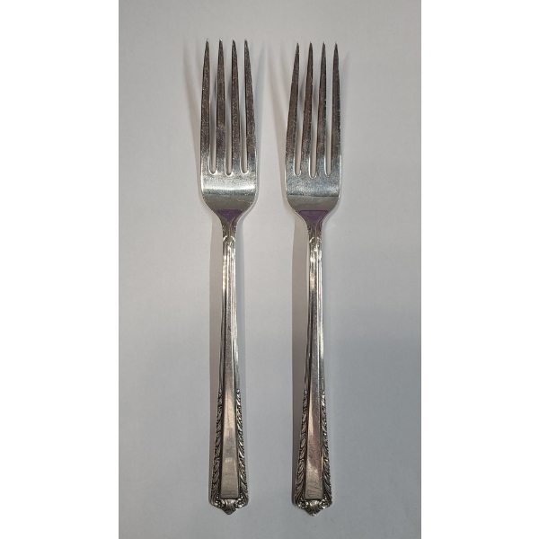 (2) Fine Arts Sterling Silver Co. Sterling Salad Forks With "Processional" Pattern - Weight: 99.5g