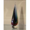 Image 4 : Crystal & Multi Color Tear Drop Small Art Glass Sculpture - 7" x 6"  Nice