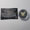 Image 3 : American Morgan Silver Dollar Tribute 250th Anniversary Black Ruthenium & 24K Gold Sculptural Coin