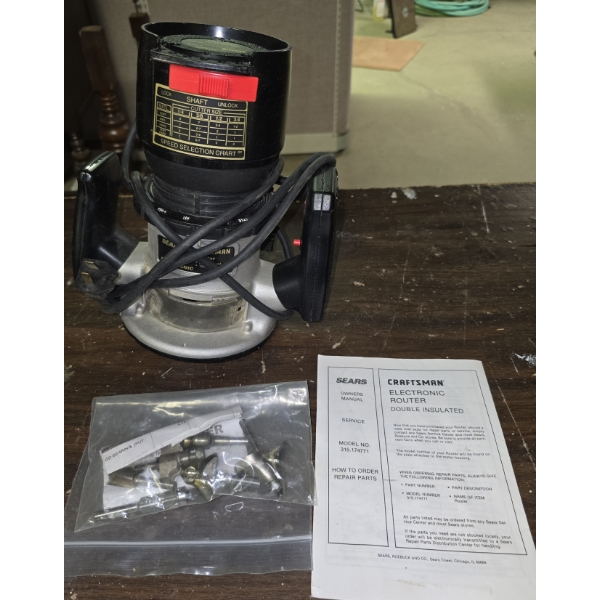 Sears Craftsman Double Insulated Router with Bits