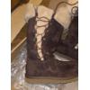 Image 2 : New!! Ugg Australia Chocolate Brown Lace Up Winter Leather & Sheepskin Size 6 Boots
