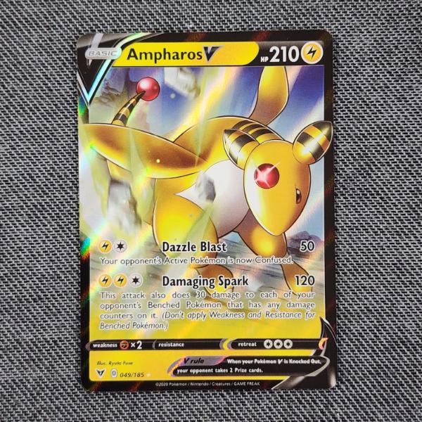 Ampharos V 049/185 Holo Rare Pokemon Trading Card