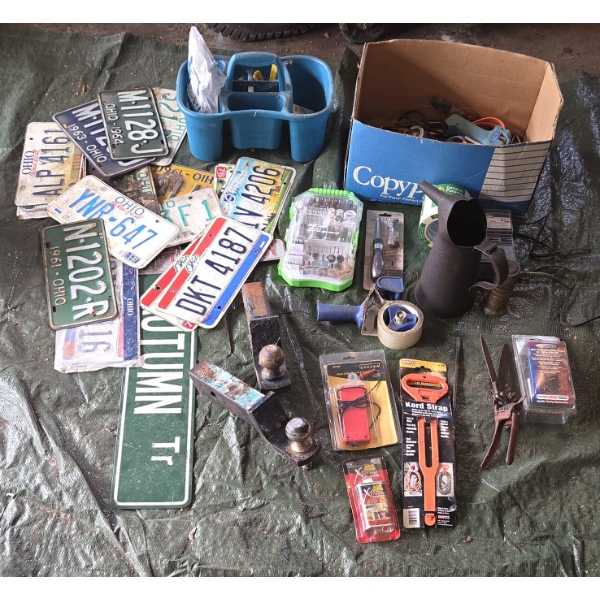 *Pick Up At Louisville Home - No Shipping Available* Vintage Oil Cans, License Plate Collection