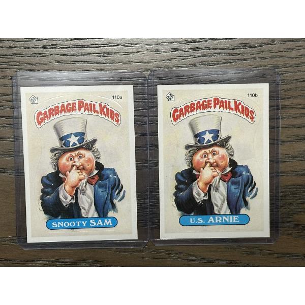 1986 Topps Garbage Pail Kids - Snooty Sam & U.S. Arnie - 110a & 110b - Exceptionally High Condition