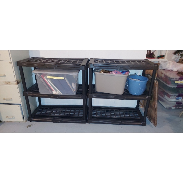 Pair Of Plastic Storage Racks / Shelves - Stackable... 36" x 18" x 38"
