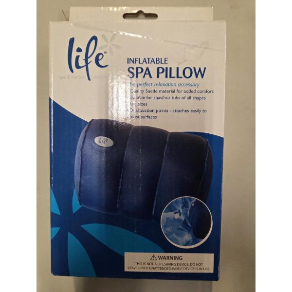 Brand New! Life Spaware Luxury Suede Material Inflatable Pillow For Spa, Pool, Bath Or Wherever! 