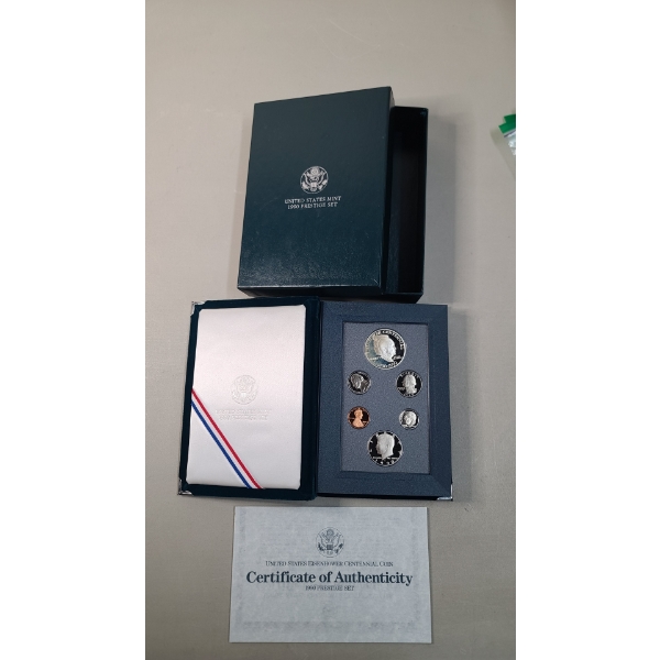 U.S 1990 Prestige Coin Set Inlcuding 1990-P Eisenhower Centennial Commemorative 90% Silver Dollar