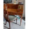 Image 3 : Unique Fantastic Example! - Ladies Personal Secretary Desk  & Chair - Hand Painted - Inlay - Leather