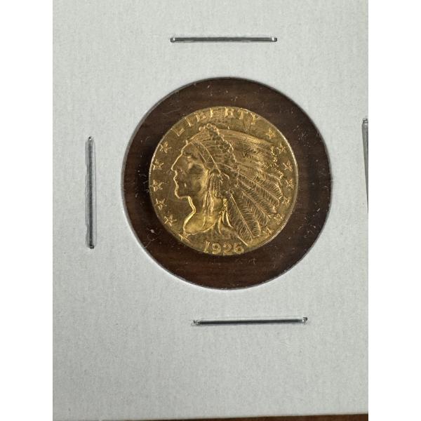 1926 United States Indian Head $2.50 Gold Coin - Mint Condition