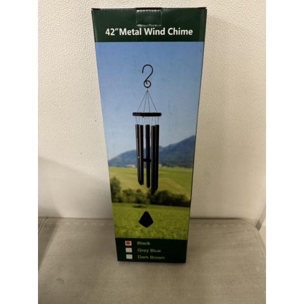 Heavy Duty Large 42" Black Metal Wind Chime - Brand New In The Box