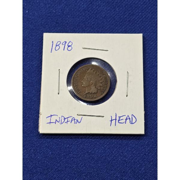 1898 United States Indian Head Cent Penny - Excellent Condition