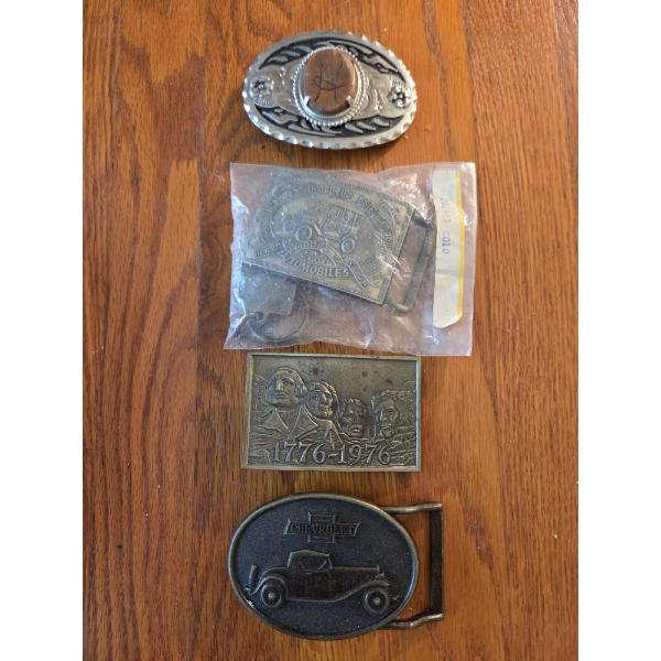*Pick Up At Louisville Home - No Shipping Available* Four Collectable Mens Vintage Belt Buckles 