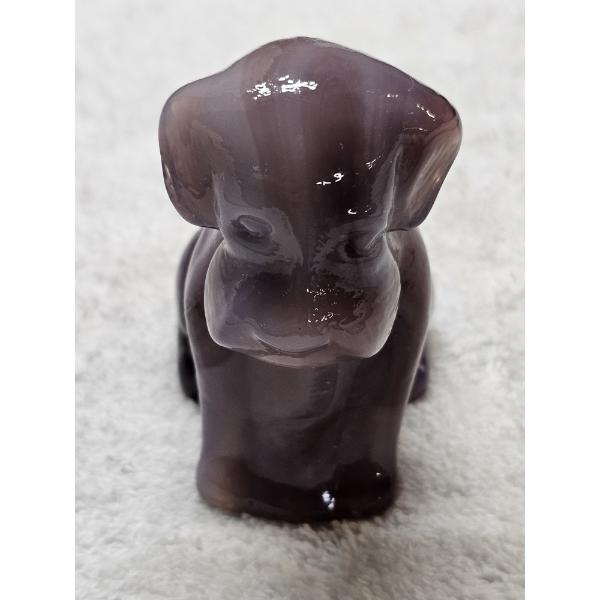 Degenhart Vintage Glass Dog Figurine - Orchid