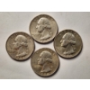 Image 1 : $1.00 in Assorted 90% Silver United States Washington Head Quarters - 4 Coins Altogether!