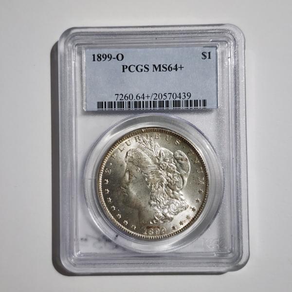 PCGS MS64+ Graded 1899-O United States 90% Silver Morgan Dollar 