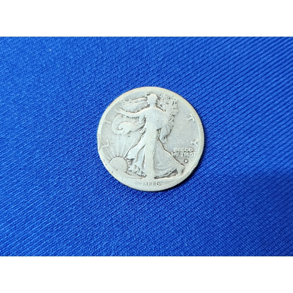 KEY DATE! 1916-S Obverse Mintmark Walking Liberty 90% Silver Half Dollar  -Very Low Mintage: 508,000