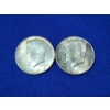 Image 1 : x2 1964 90% Silver Kennedy Half Dollars FV: $1.00